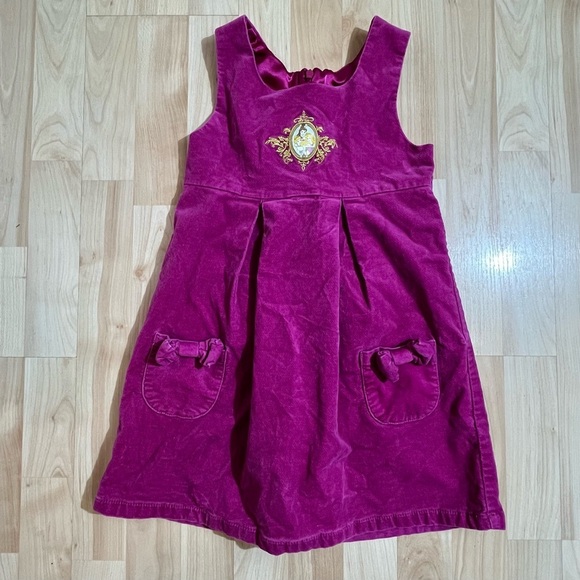 Disney Other - Disney Vintage Princesses Velour Dress Size Small 5-6 Disney Store Magenta
